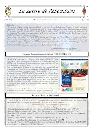 Lettre De L Esorsem - Juin 2016
