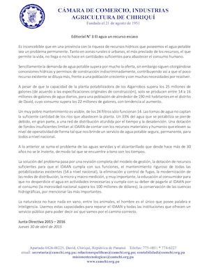 Editorial N 3 El Agua Un Recurso Escaso