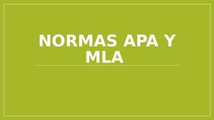 Normas Apa Y Mla