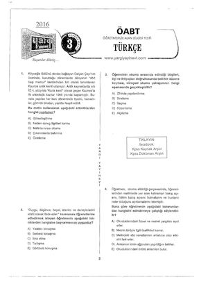 Yargı 2016 OABT 3 Turkce