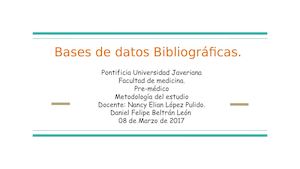 Bases De Datos Bibliográficas En Medicina