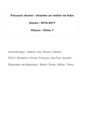 Inventer un métier du futur _  5 1