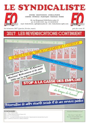 LE SYNDICALISTE 1ER TRIMESTRE 2017