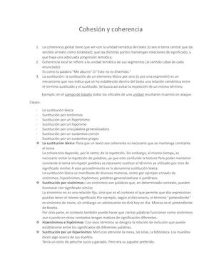 Cohesión Y Coherencia