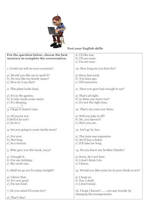 Test Your English Skills