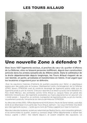 Les Tours Aillaud : projet de tract PCF