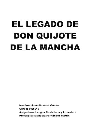 El Legado De Don Quijote De La Mancha
