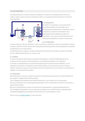 Le Cycle Frigorifique