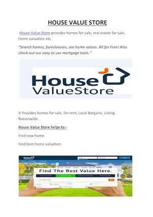 House Value Store Provides Real Estate For Sale