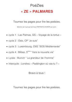 Poézies Ze Palmares Avril 2017