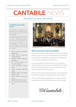 CANTABILE NEWS Enero-Marzo 2017