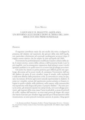 I Giovani E Il Dialetto Aquilano Un Rito(2)