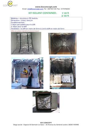 Kit d'isolation pour container maritime à l'export