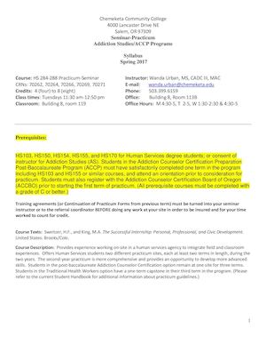 Practicum Syllabus - Spring 2017