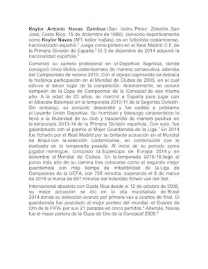 Biografía Keilor Navas