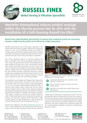 Mondelez Processes Liquid Caramel with Automatic Filters