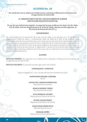 Manual De Convivencia Zubiria Bachillerato 2017