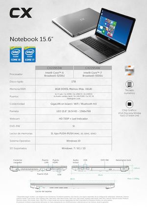 Ficha Cx Nb156 Cx22953w Cx22954w