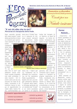 L'Eco Parrocchiale di Quezzi - Numero 3 - Natale 2012