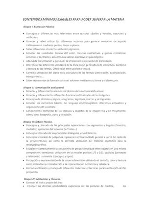 Contenidos Y Criterios De Evaluación Mínimos 2º Eso