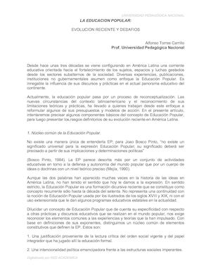 La educación popular