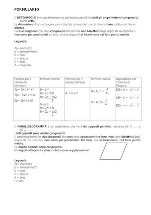 Formulario Geometria Piana