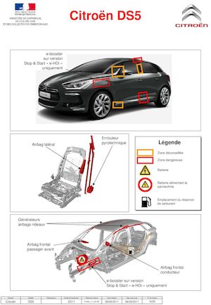 Fiche Citroen DS5 Da G 01365 11 00103 VOR