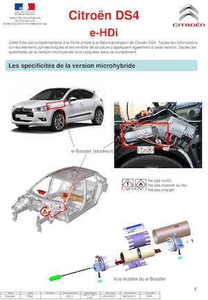 Fiche Complementaire Citroen DS4 E HDi 01367 11 00011