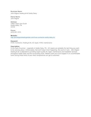 John Kilgore Heating & Air Soddy Daisy