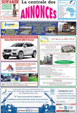 La Centrale des Annonces N° 1348 Semaine du 09 au 15 Avril 2017