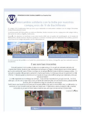 Cuarta Voz Especial Intercambio A India 16 17