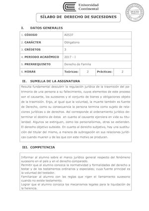 A0537 Silabo Derecho De Sucesiones