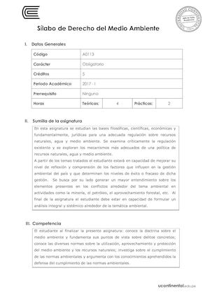 A0113 Silabo Derecho Del Medio Ambiente