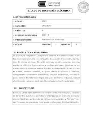 A0251 Silabo Ingenieria Electrica