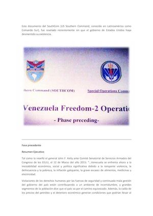 El Plan De Usa Para Venezuela