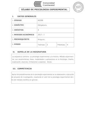 A0398 Silabo Psicologia Experimental