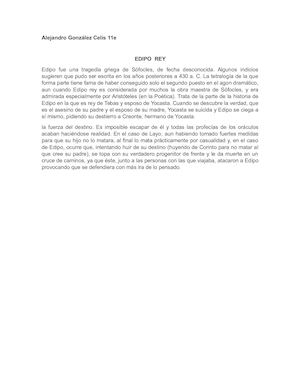 Reseña; Edipo Rey