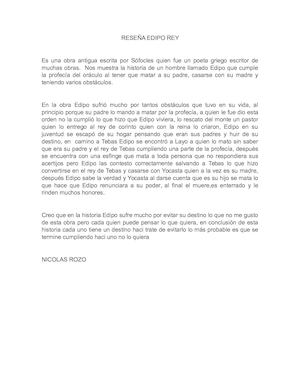 RESEÑA EDIPO REY