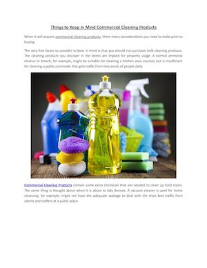Things To Keep In Mind Commercial Cleaning Products