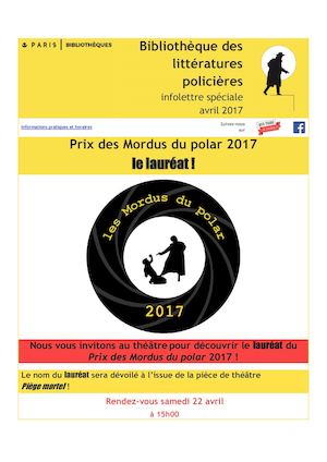 Infolettre Spéciale Mordus du polar 2017 Avril