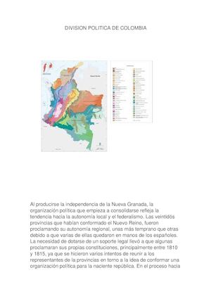 Division Politica De Colombia
