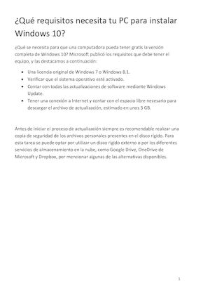 Qué Requisitos Necesita Tu Pc Para Instalar Windows 10