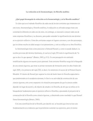 Fenomenología Y Filosofía Analítica