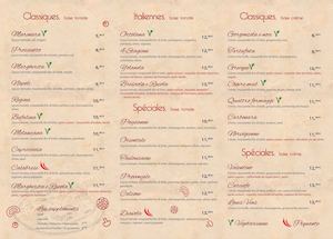 Carte Pizzas à Emporter Le Louis Vins Moissac