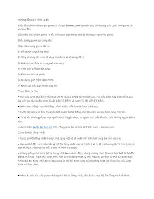 Hướng Dẫn Cách Chơi Tài Xỉu