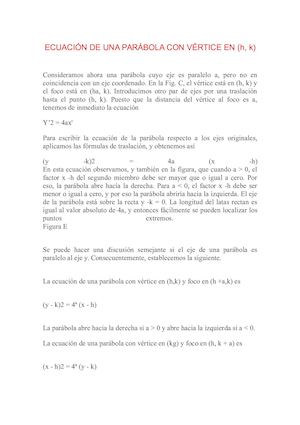 Ecuación De Una Parábola Con Vértice En