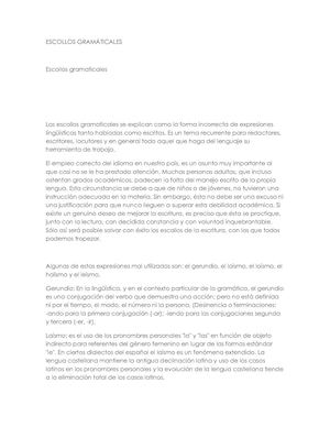 Escollos Gramáticales