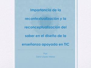 Recontextualización y Reconceptualización
