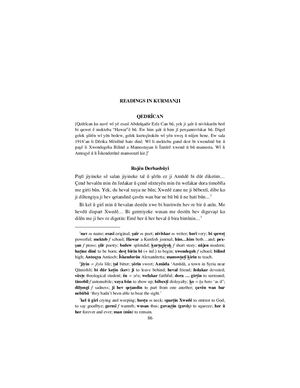 Readings In Kurmanji
