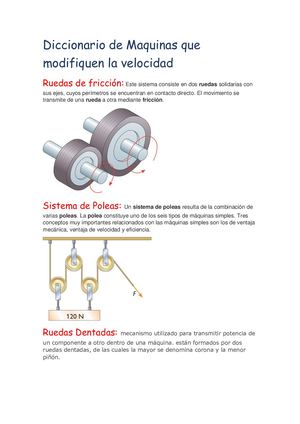 Diccionario De Maquinas Que Modifiquen La Velocidad